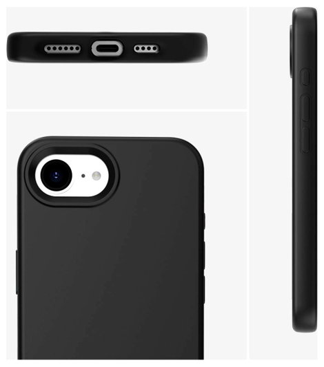 4Smarts Silikon Case Cupertino Cover Apple iPhone 16e Fekete MagSafe kompatibilis 541362 3. kép