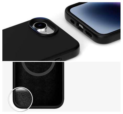 4Smarts Silikon Case Cupertino Cover Apple iPhone 16e Fekete MagSafe kompatibilis 541362 7. kép