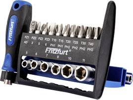 FRITZFURT 6100-3032 Bit készlet 28 részes Bit tartó csavarhúzóval
