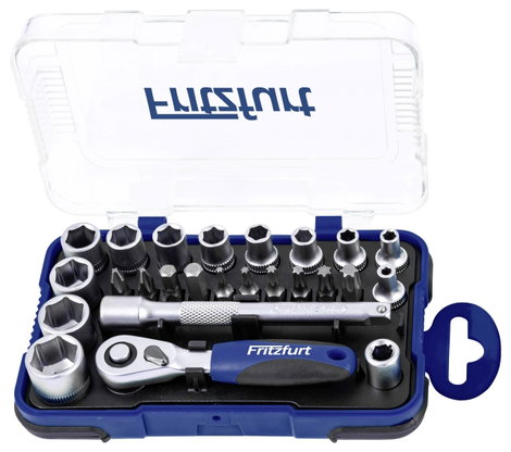 FRITZFURT Dugókulcs készlet Metrikus 1/4 (6,3 mm) 25 részes 6100-3025 3. kép
