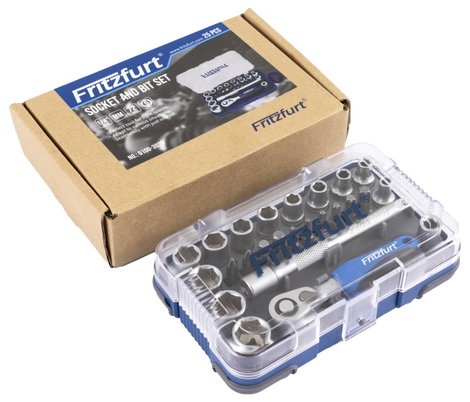 FRITZFURT Dugókulcs készlet Metrikus 1/4 (6,3 mm) 25 részes 6100-3025 9. kép