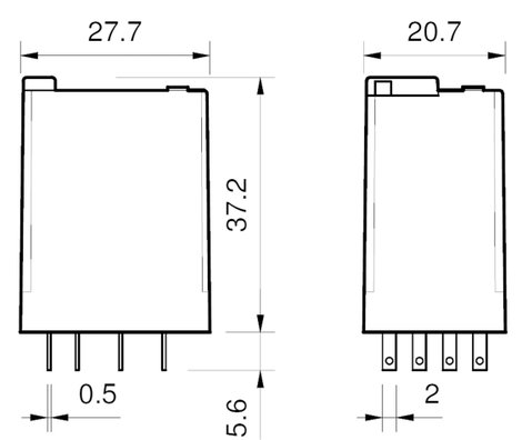 Miniatűr relé 24 V/DC 3 váltó 10 A 250 V/AC 10 A/250 V/AC, Finder 55.33.9.024.0010 3. kép