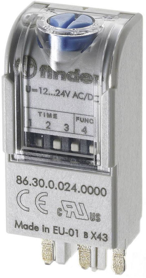 Időkapcsoló modul 12-24 V DC/AC, Finder 86.30.0.024.0000