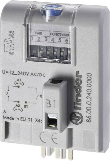 Ipari időkapcsoló modul 12 - 240 V DC/AC, Finder 86.00.0.240