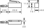 " Snap-fit" miniatűr Reed érzékelő 1 záró 0,7 A 180 V/DC/ 130 V/AC 10 W, PIC MS-320-3 2. kép
