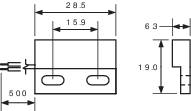 Reed érzékelő 1 váltó 0,25 A 175 V/DC/ 120 V/AC 5 W, PIC MS-328-4 2. kép