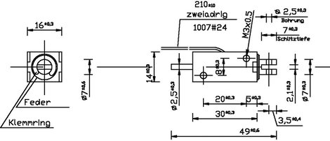 Emelőmágnes M3, 12 V/DC, 0,1/2,5 N, HMF-1614d002-12VDC,100% 2. kép