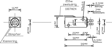 Emelőmágnes M3, 12 V/DC, 0,1/5,8 N, HMF-1614z.002-12VDC,100% 2. kép