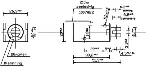 Emelőmágnes M3, 24 V/DC, 0,8/10 N, HMF-2620-39z.002-24VDC,100% 2. kép