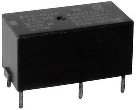 Kis teljesítményrelé 12 V/DC 2 záró, 5 A, 125 V/DC/380 V/AC, 1250 VA/150 W, Omron G6B-2214P-US 12 VD