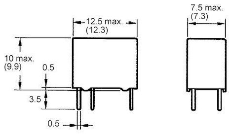 PCB jel relé 12 V/DC 1 váltó, 1 A, 60 V/DC/125 V/AC, 62,5 VA/30 W, Omron G5V-1 12DC 4. kép