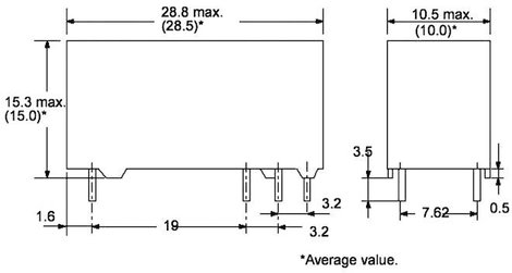 PCB teljesítmény relé 12 V/DC 1 váltó, 8 A, 30 V/DC/400 V/AC, 2000 VA/150 W, Omron G6RN-1 12DC 4. kép