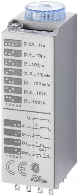 Multifunkciós időrelé 24 V DC/AC 4 váltó 7 A/1750 VA/250 V/AC, Finder 85.04.0.024