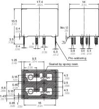 Autó relé 12 V/DC 2 váltó, NO 20 A / NC 10 A 14 V/DC, Panasonic ACT512 3. kép