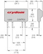 Elektronikus mini SIP teljesítmény relé 3 A 0 - 60 V/DC, Crydom DMO063 2. bélyegkép