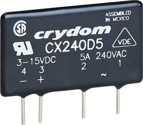 Elektronikus SIP nyák teljesítmény relé 5 A 12 - 280 V/AC, Crydom CX240D5