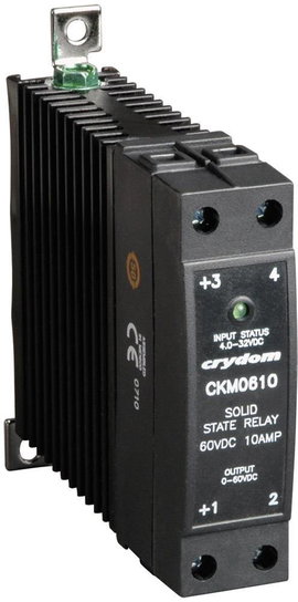 Elektronikus teljesítmény relé, DIN kivitelű, 20 A 0 - 60 V/DC, Crydom CKM0620