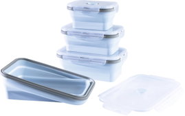 GourmetMaxx Tárolótartályt 4 részes készlet Szilikon Világoskék 15096