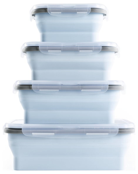 GourmetMaxx Tárolótartályt 4 részes készlet Szilikon Világoskék 15096 2. kép