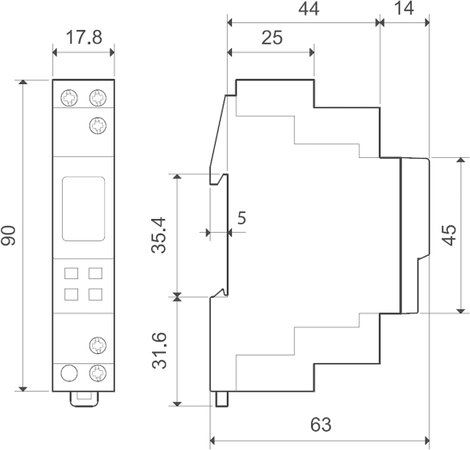 Elektronikus időkapcsoló óra, heti programmal 230 V/AC 1 váltó, 16 A 250 V/AC, Finder 12.71.8.230.00 3. kép