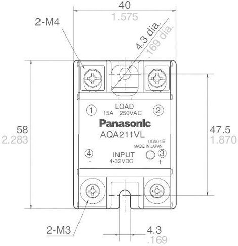 Félvezető relé 25 A 250 V/AC, Panasonic AQA411VL 2. kép