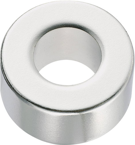 Kerek mágnes NdFeB (gyűrű forma) 1,18-1,24 T, Ø 20 x 2 mm, anyag: N35M