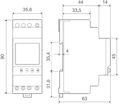 Digitális időkapcsoló óra DIN sínre 230 V/50-60 Hz, 1 váltó 16 A 250 V/AC 4000 VA, Finder 12.91.8.23 2. kép