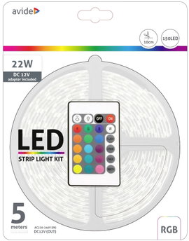 avide ABLSBL12V5050-30RGB65 LED csík teljes készlet Dugóval 12 V, 230 V 5 m RGB 1 db
