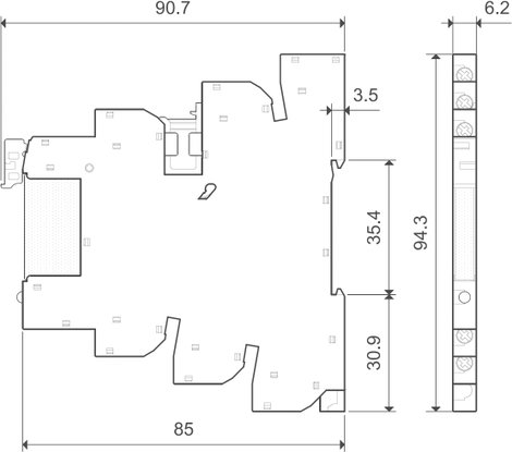 MasterPLUS csatoló relé, EMR relé kimenettel 1 váltó 6 A, Finder 39.31.0.024.0060 3. kép
