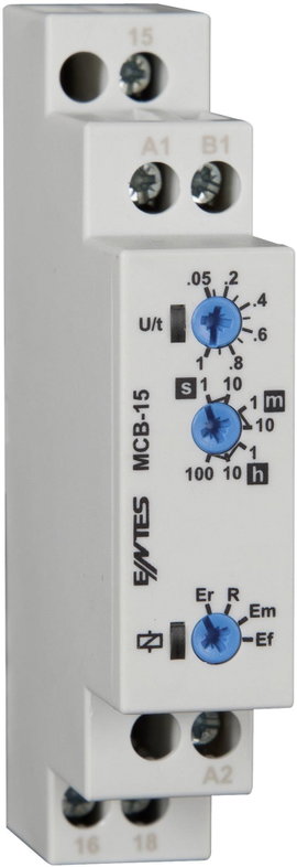Multifunkciós időrelé 24 - 240 V DC/AC, 1 váltó 8 A, ENTES MCB-15