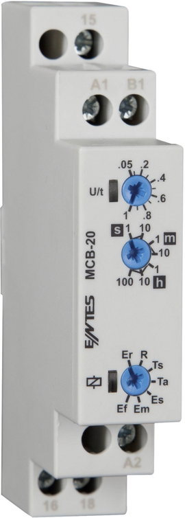 Multifunkciós időrelé 24 - 240 V DC/AC, 1 váltó 8 A, ENTES MCB-20