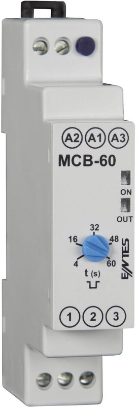 Időrelé 24 V/AC/DC/ 230 V/AC 1 váltó 8 A, ENTES MCB-60