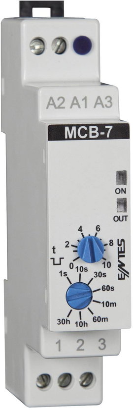 Időrelé 24 V/AC/DC/ 230 V/AC 1 váltó 8 A, ENTES MCB-7