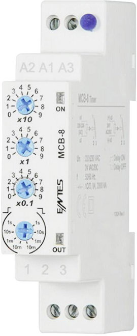 Időrelé 24 V/AC/DC/ 230 V/AC 1 váltó 8 A, ENTES MCB-8