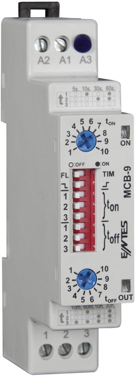 Időrelé 24 V/AC/DC/ 230 V/AC 1 váltó 8 A, ENTES MCB-9