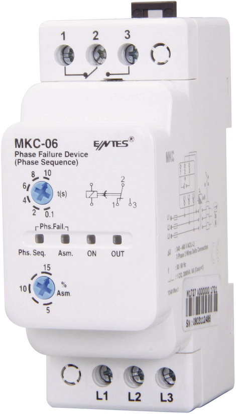 Fáziskiesés figyelő relé, ENTES MKC-06