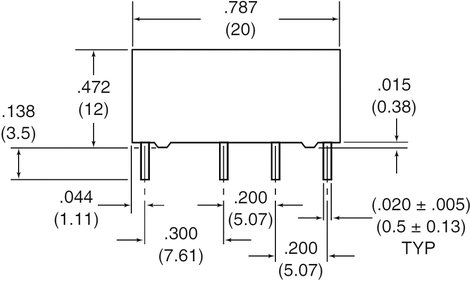 Szubminiatűr DIP relé 3 V/DC 2 váltó, 1 A 24 V/DC/120 V/AC, Zettler Electronics AZ822-2C-3DSE 2. kép