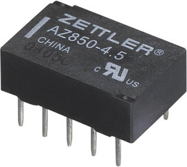 Polarizált miniatűr relé 12 V/DC 2 váltó, 1 A 30 V/DC/125 V/AC, Zettler Electronics AZ850-12