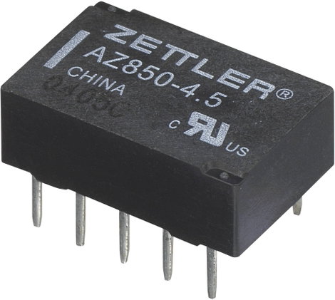Polarizált miniatűr relé 12 V/DC 2 váltó, 1 A 30 V/DC/125 V/AC, Zettler Electronics AZ850-12