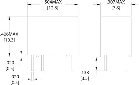 Szubminiatűr nyák relé 3 V/DC 1 váltó, 1 A, 60 V/DC/125 V/AC, Zettler Electronics AZ9571-1C-3DE 2. kép