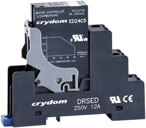 DIN sínes aljzat ED sorozatú félvezető relékhez 12 A 250 V DC/AC, Crydom DRSED 2. kép