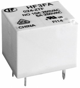 Kocka relé 12 V/DC 1 váltó, 10 A, 30 V/DC/ 277 V/AC, 2770 VA/ 300 W, Hongfa HF3FA/012-ZTF