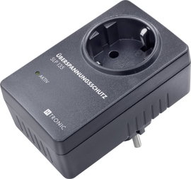 H-Tronic 1114790 Túlfeszültség ellen védő köztes dugalj Fekete