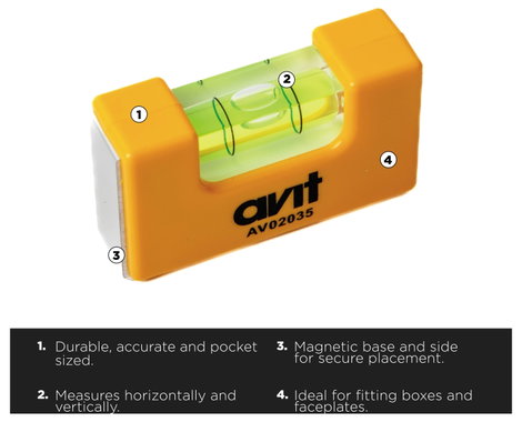 AVIT AV02035 Zseb vízmérték 0.75 mm/m 8. kép