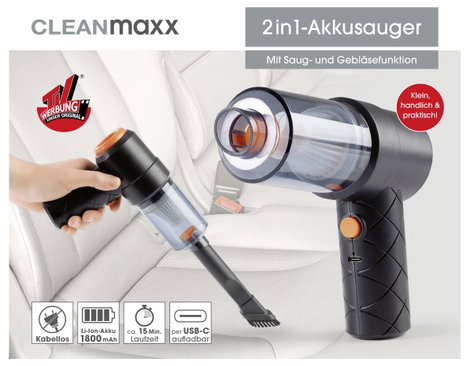 CleanMaxx 15093 Akkus kézi porszívó 40 W Porzsák nélkül, Akkuval 15. kép