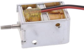 Bistabil kétirányú mozgató mágnes 12 V/DC 2/8 N, rögzítés M2,5, HMB-1513.001-12VDC