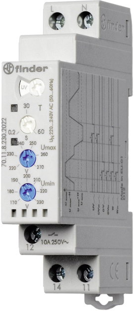 1 fázisú hálózat figyelő relé 220 - 240 V/AC, Finder 70.11.8.230.2022