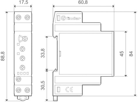 1 fázisú hálózat figyelő relé 220 - 240 V/AC, Finder 70.11.8.230.2022 2. kép