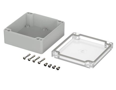 ROSE Systemtechnik 33121206 Ipari ház 122 x 120 x 55 x 96.5 Polikarbonát Élénk szürke (RAL 7035) 1 d 2. kép