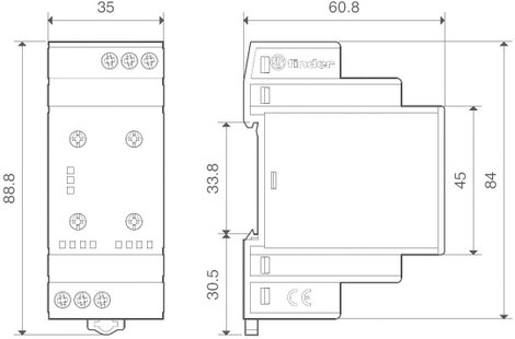 3 fázisú hálózat figyelő relé 380 - 415 V/AC, Finder 70.31.8.400.2022 2. kép